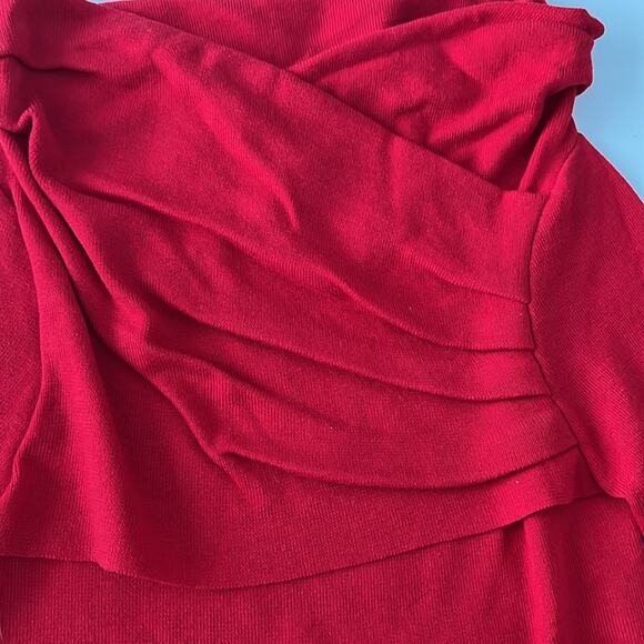NWT REVOLVE & MINIMALIST lovers COMMENSE draped off shoulder red sweater… - Picture 5 of 8